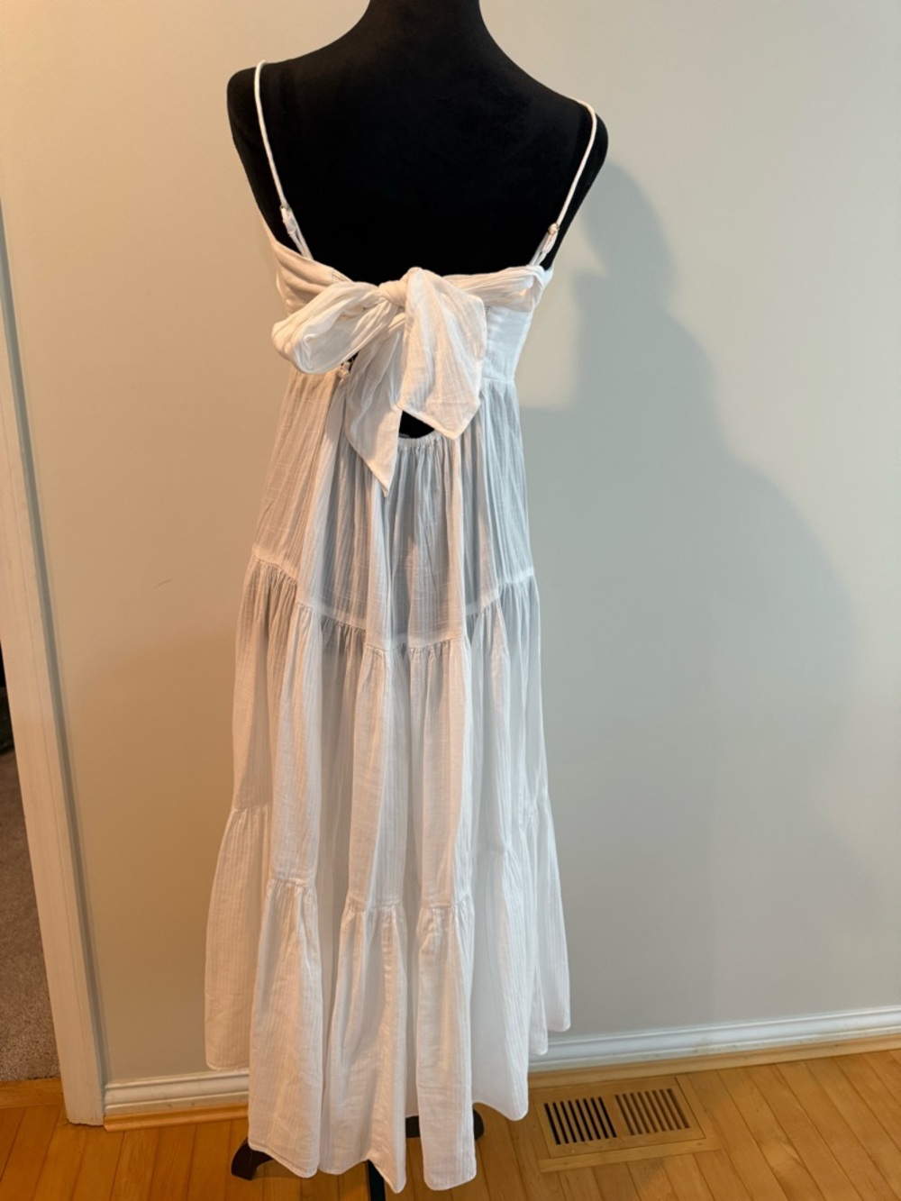 J. Crew White Tiered Spaghetti-Strap Maxi Dress or Swim Cover - Picture 2 of 4